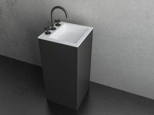 TOWER PANEL - Freestanding single Solid Surface washbasin _ MOMA Design